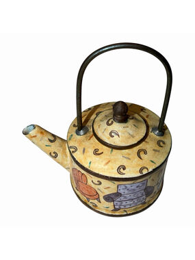 Empress Arts Teapot Mini Miniature Enamel Chair Yellow Armchair Pot 90s Vintage